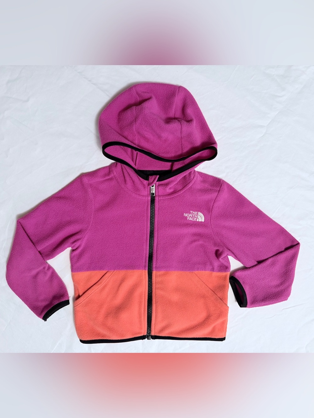 The North Face Kids Two-Tone Hooded Fleece - Magenta &  Orange